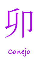 Símbolo chino que representa al signo del conejo