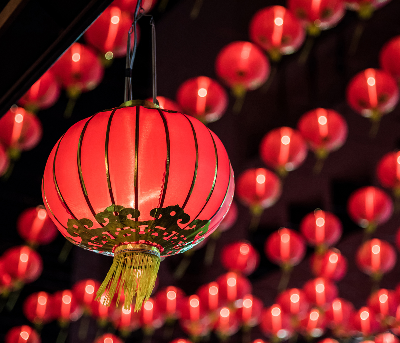 chinese new year festival red lantern at yaowarat road ,bangkok thailand
